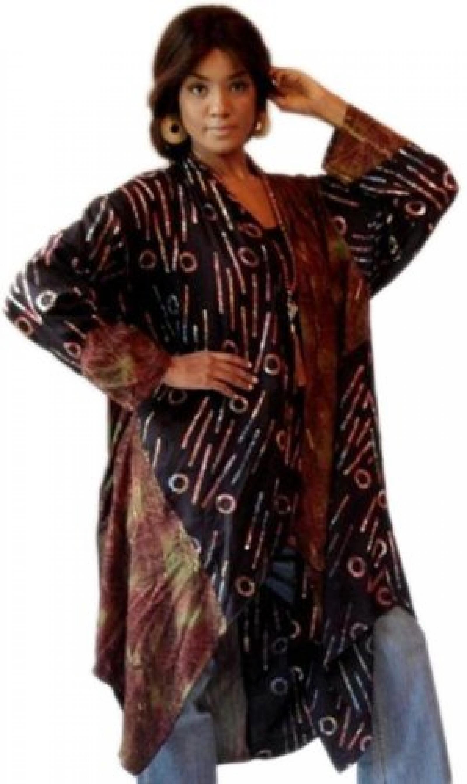 JACKE KASKADE LAGENLOOK BOHO BATIK DRUCK [U808] 